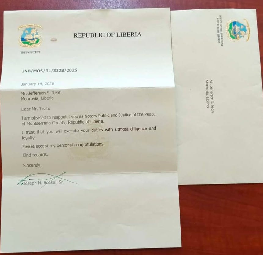 Presidential Appointment Letter