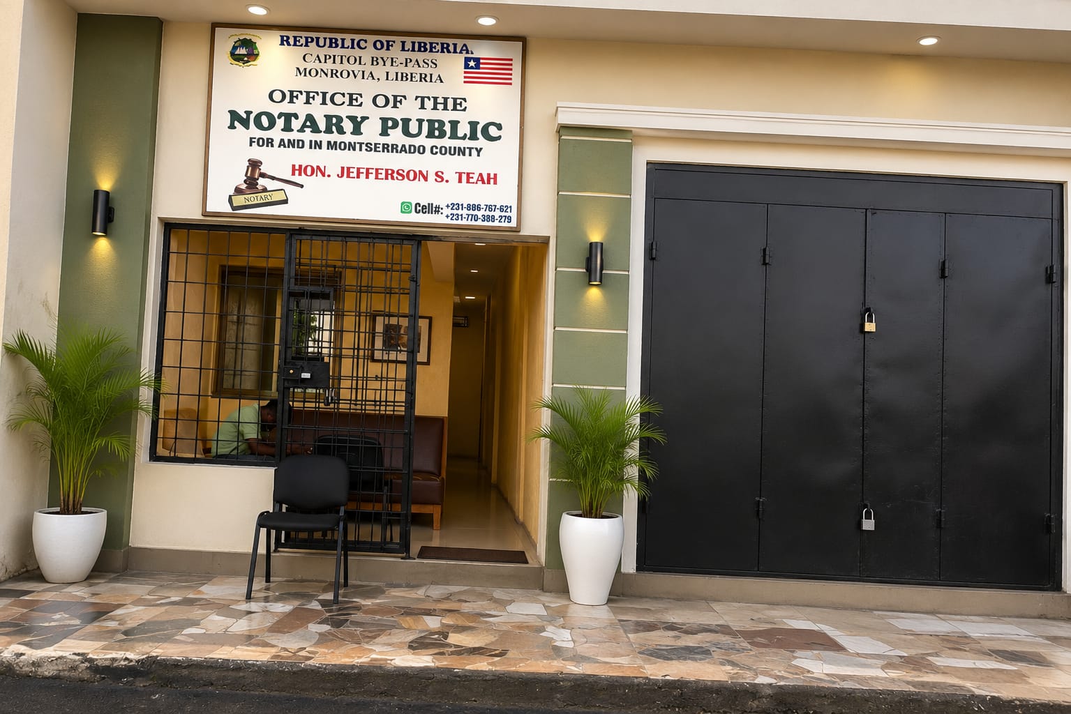 Hon. Jefferson Teah Notary Public Office Interior